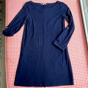 Navy gap x small petite shift dress with button up sleeves